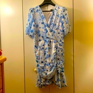 EUC Like New Pretty White/Pastel Blue Mini Dress